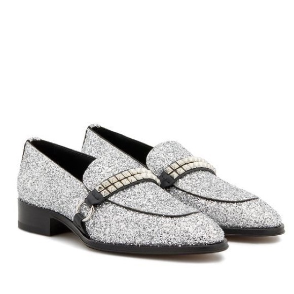 giuseppe zanotti NEW embellished silver loafers - Picture 3 of 8